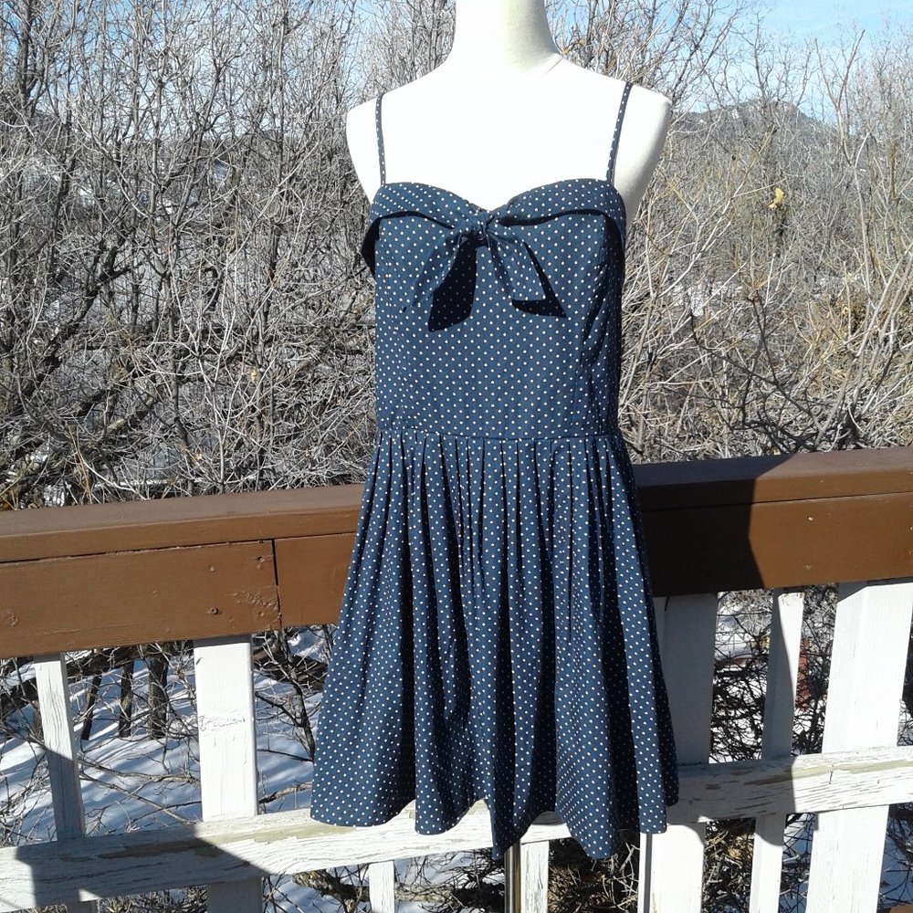 90s Charlotte Russe Cotton Dress with Adjustable Spaghetti Straps. Rockabilly